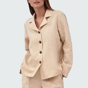 Sleeper The Cream Linen Pajama top